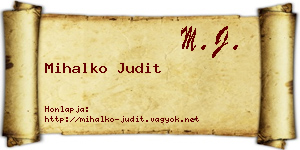 Mihalko Judit névjegykártya